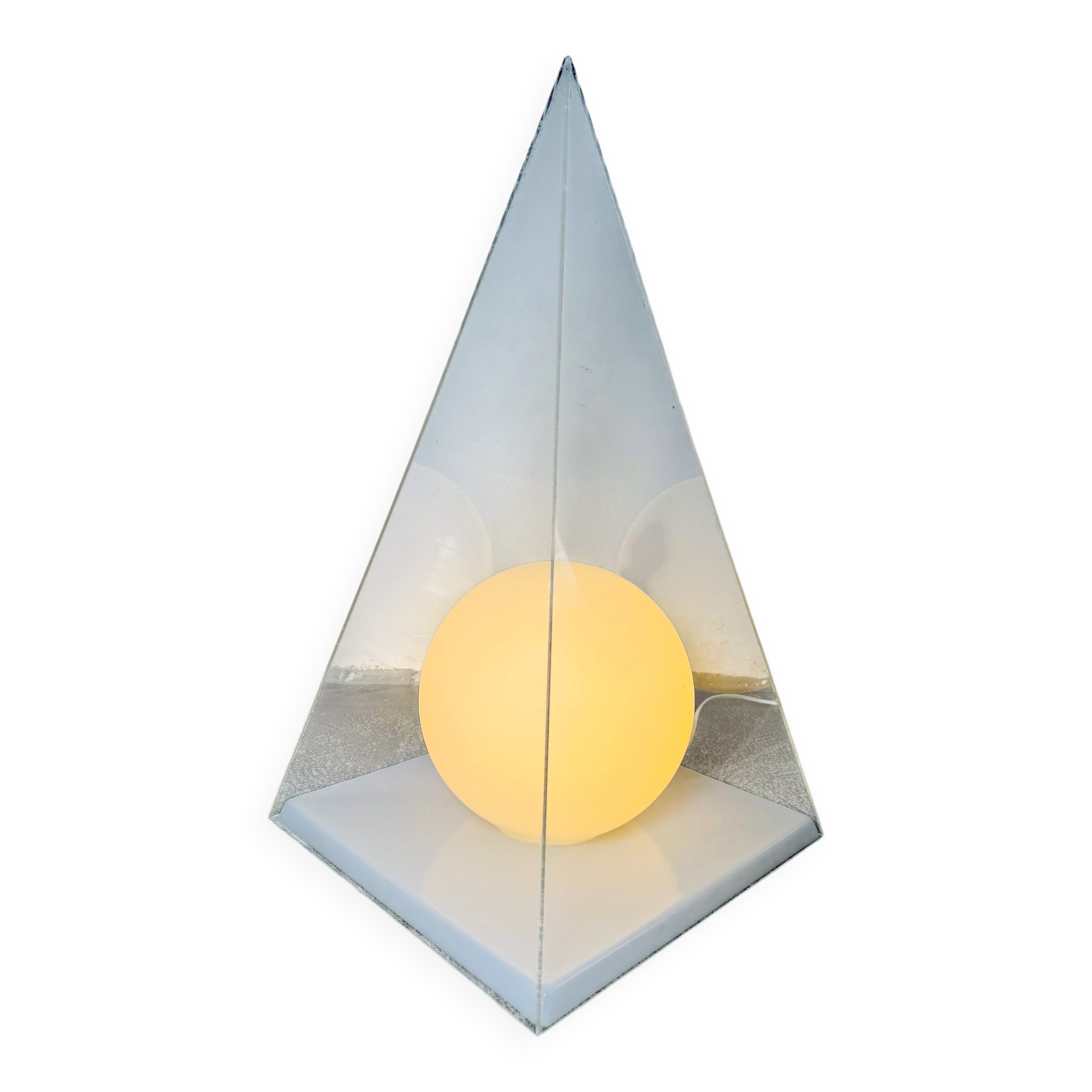 Pyramid & Glass Sphere Table Lamp By Harco Loor For Harco Loor Design, The Netherlands 1980S