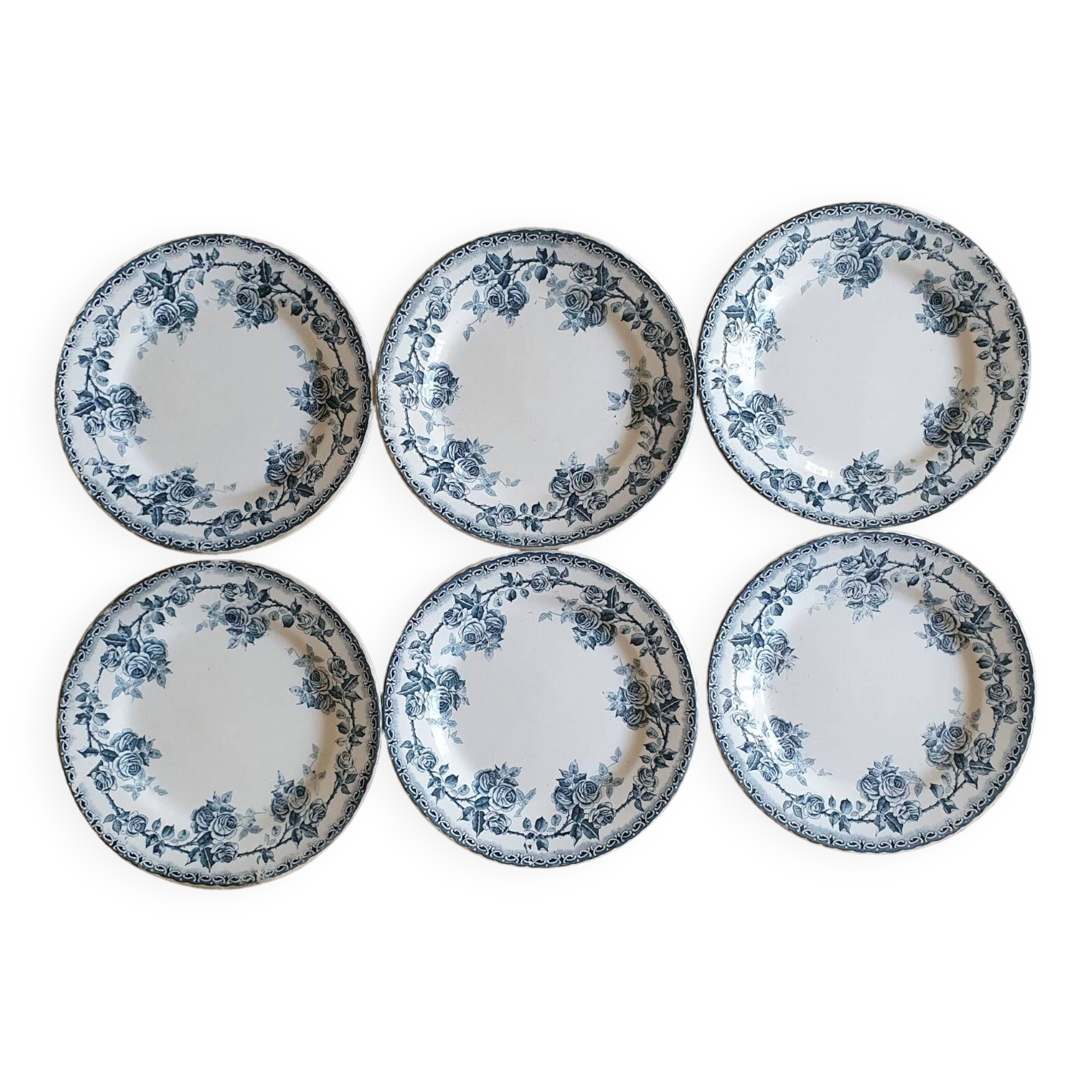 6 Terre de fer dessert plates