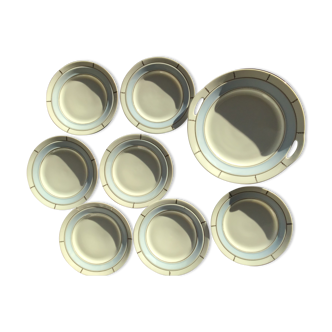 7 Dessert plates - fine sky porcelain dish
