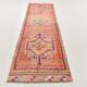 3x11 Pale Orange & Vintage Runner Rug, Handmade Orientel Runner, 96x338Cm