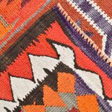 Red Orange Tribal Vintage Runner Rug, 101x297Cm