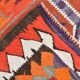 Red Orange Tribal Vintage Runner Rug, 101x297Cm