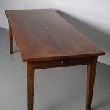 Antique Cherry Early 20th Century French Rustic Farmhouse Dining Table