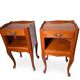 Paire de tables de chevet style Louis XV en merisier