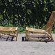 Rattan armchair and its footrest by Audoux & Minet 1950
