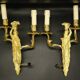 Pair of large wall sconces with caryatids in Louis XV style from the 19th century - bronze