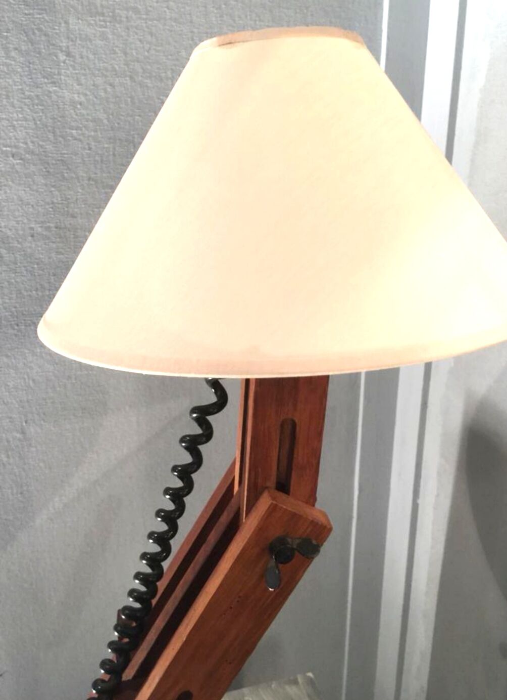 Daniel Pigeon's solid oak articulated lamp