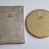 Set of two old Moroccan brass mirrors, 22 cm
