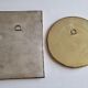 Set of two old Moroccan brass mirrors, 22 cm