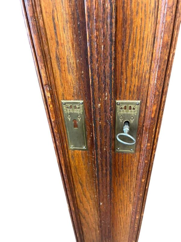Armoire de laboratoire/vitrine/armoire de pharmacie vintage en bois