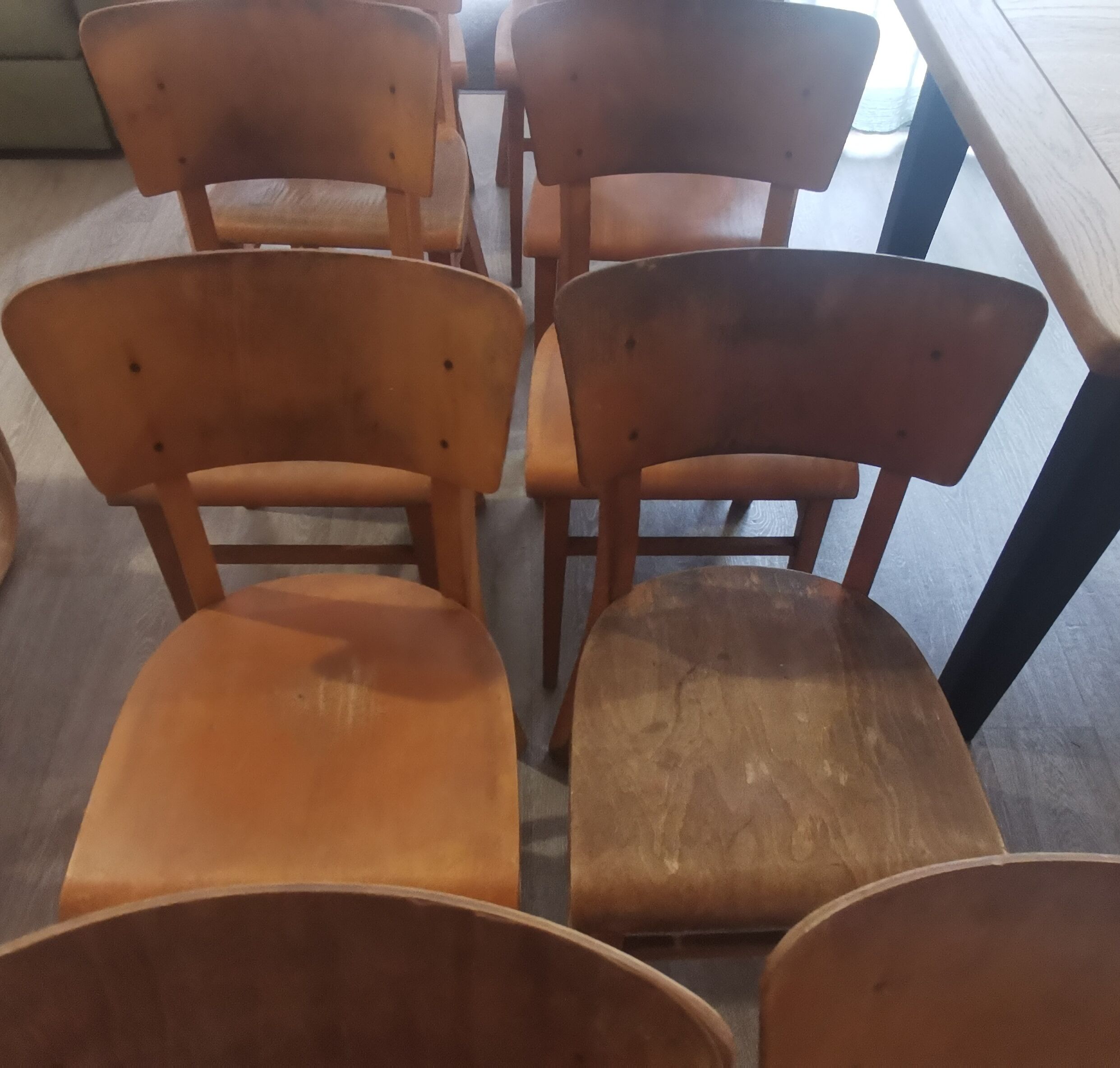 Set of 10 Thonet bistro chairs