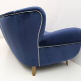 Canapé Art Déco Guglielmo Ulrich en Velours, Italie, 1940s