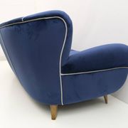 Guglielmo Ulrich Art Deco Italian Velvet Sofa, 1940s