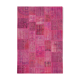Handmade anatolian vintage 206 cm x 302 cm pink patchwork carpet