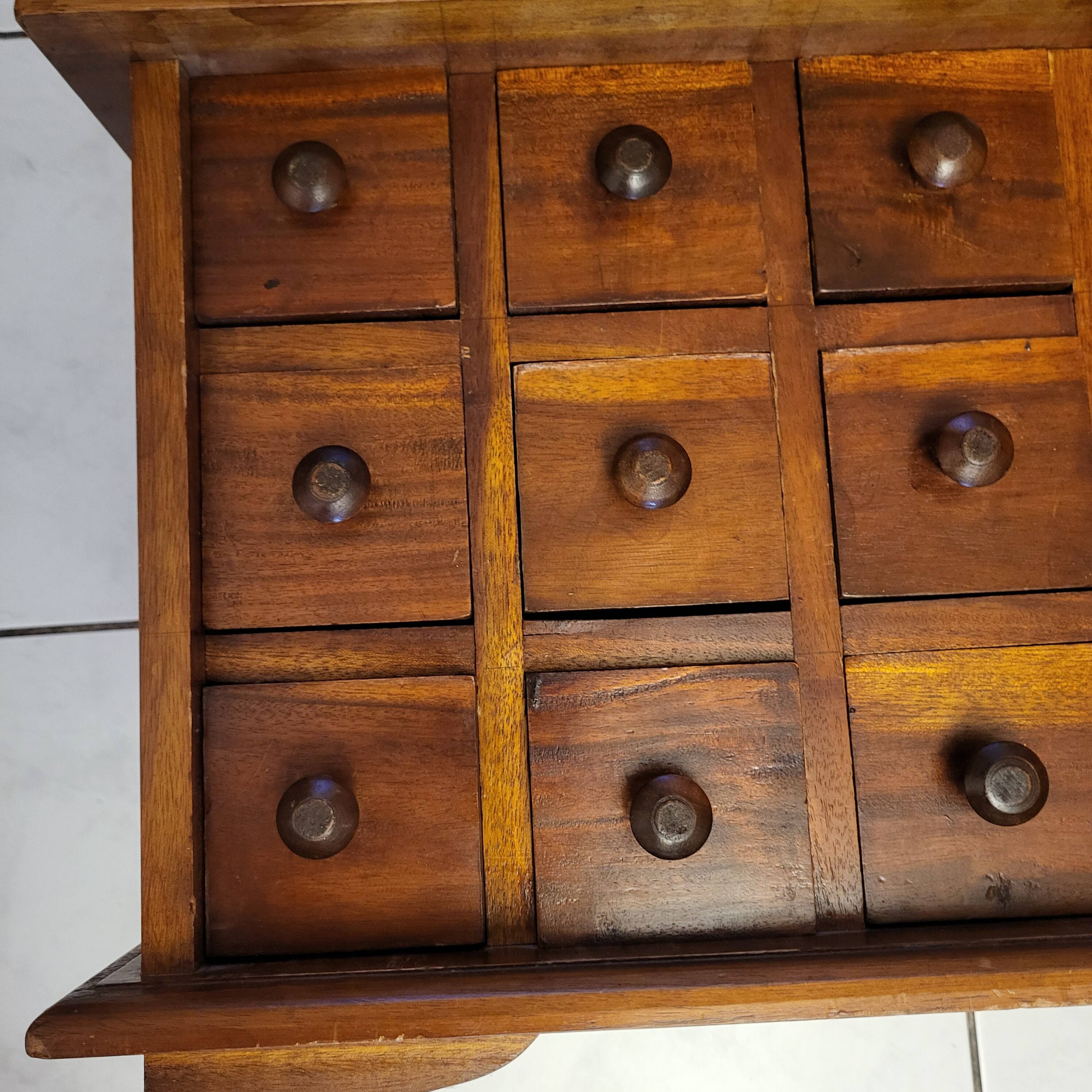 Trade furniture, apothecary in oak, late 19th century.