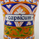 Old apothecary pot, Capsicum ceramic medicine jar. Year 70 80
