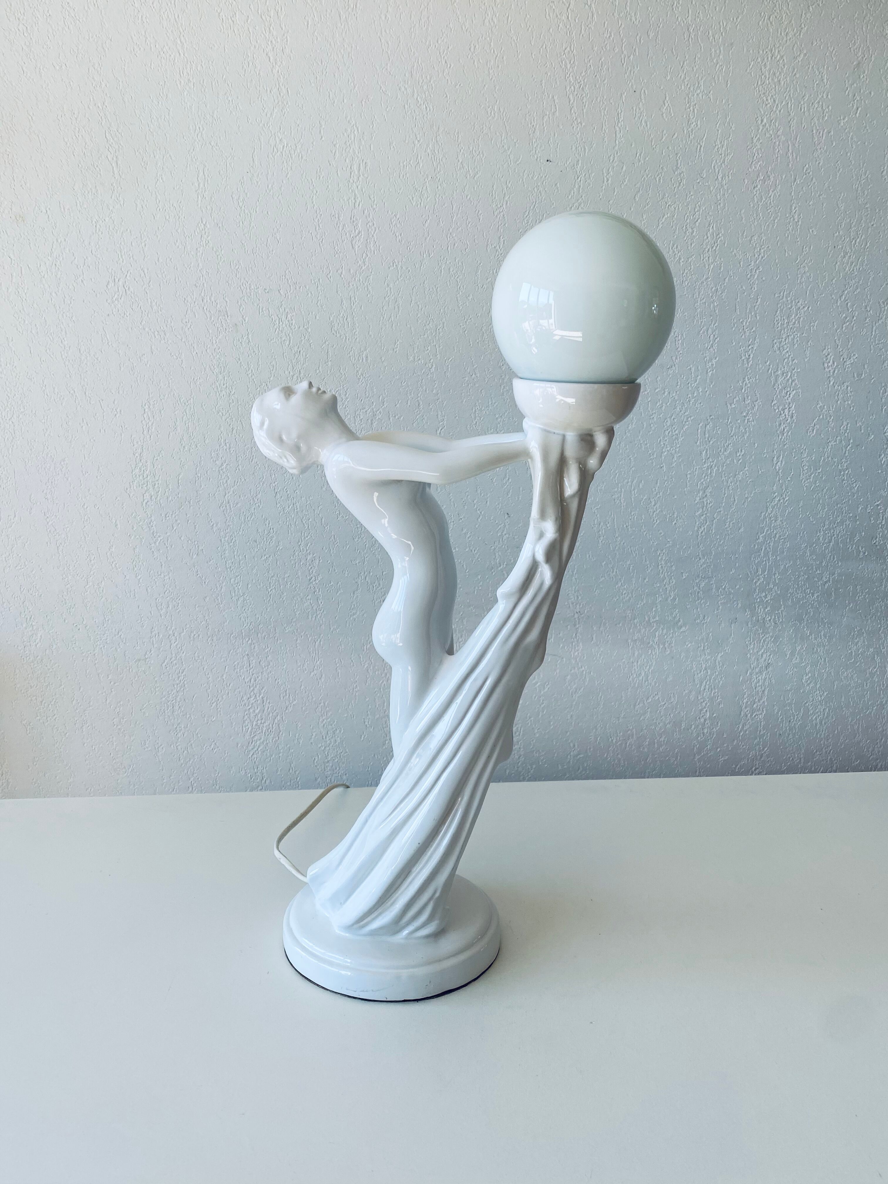 Ceramic naked dancer lamp