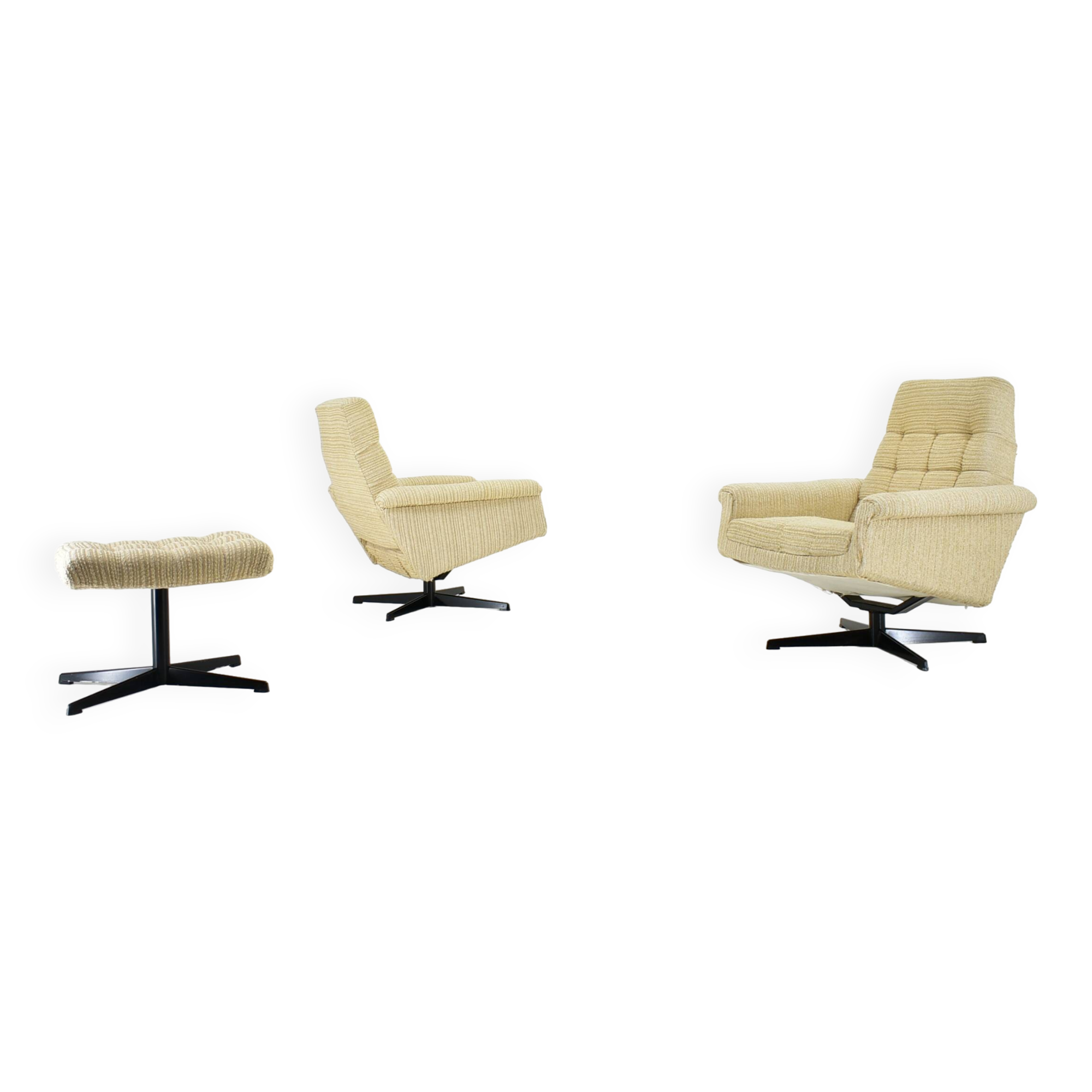 Pair of Armchairs, Tabouret by Morávek a Munzar, 1968s