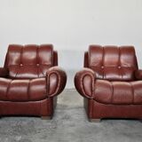 Vintage leather sofas, Italy, 70s, set of 2