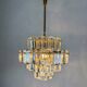 Kinkeldey 4-tier cut crystal chandelier, gilt brass, 1970s, Germany