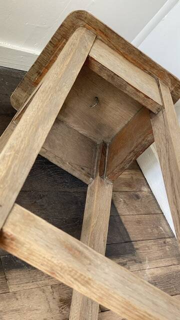 Vintage Oak Workbench Stool