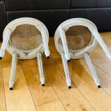 Paire de chaises Louis XVI époque fin XIXe cannages façon damiers