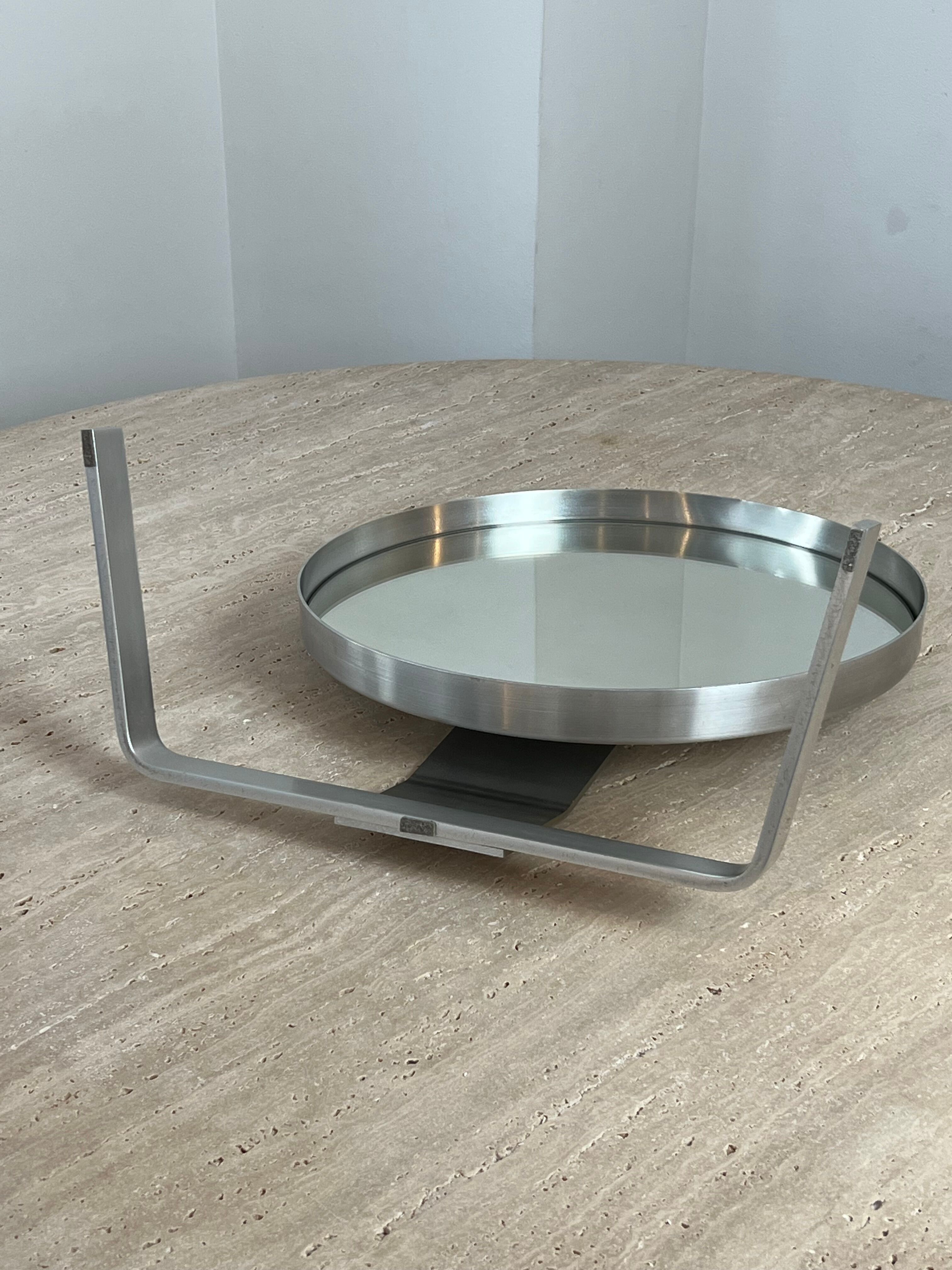 Circular mirror by Pierre Vandel France 70s 47x44cm