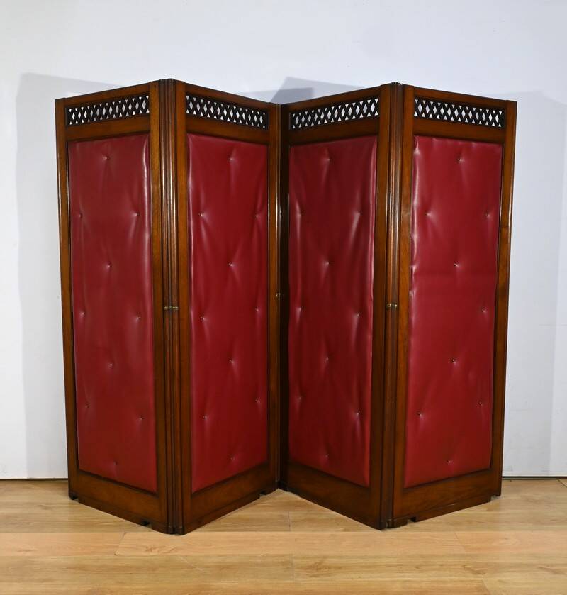 Four-Panel Mahogany Screen – First Part 20th Century