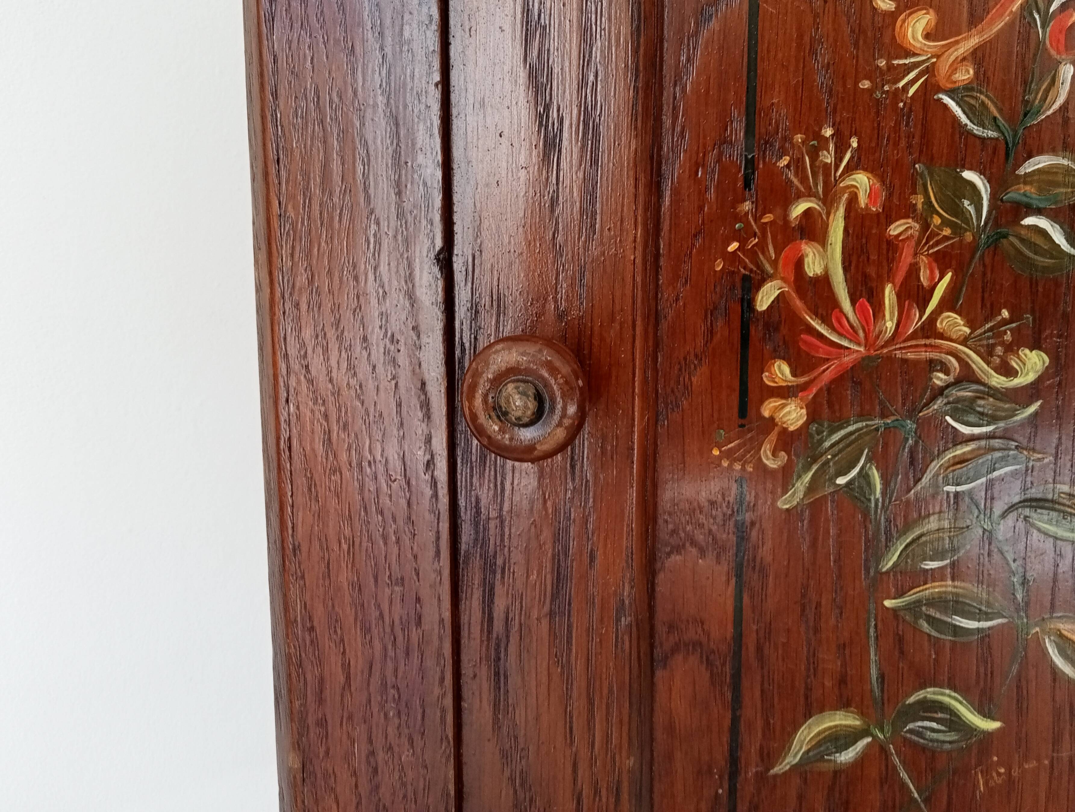 Old bathroom cabinet in solid oak, mid-20th century