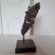 African bronze mask on pedestal, from Ivory Coast, dating