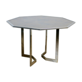 Chrome steel table and glass tray, France, circa 1970