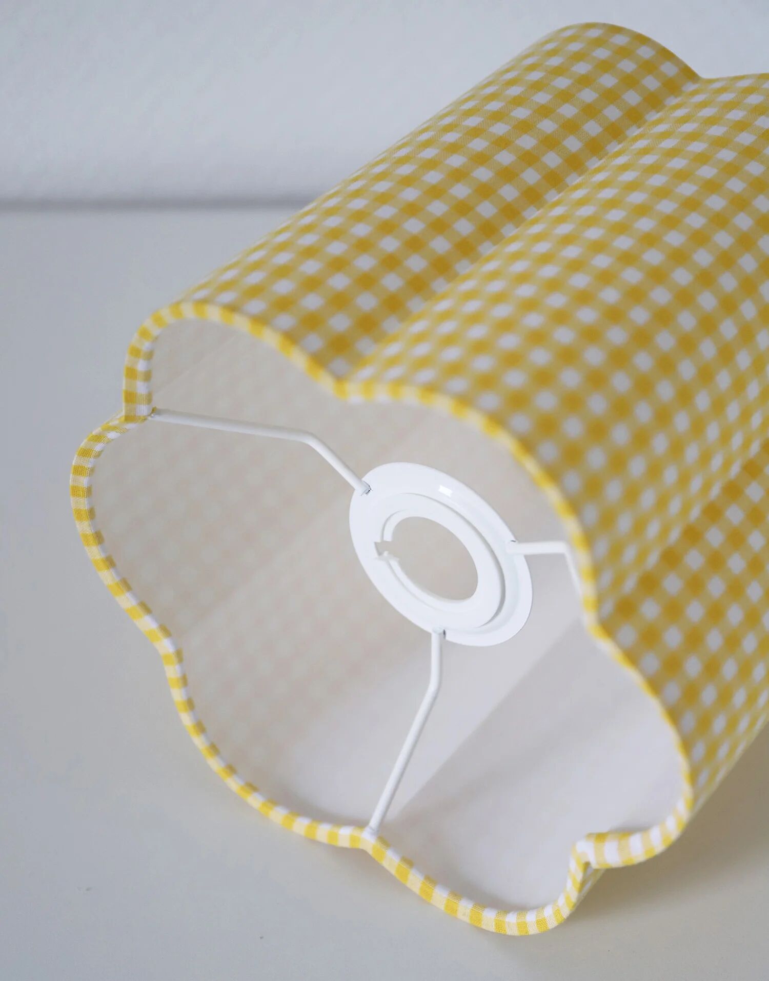 Flower-shaped lampshade Flora "mini yellow check"