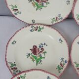 6 Gien earthenware dinner plates, Lorraine pattern