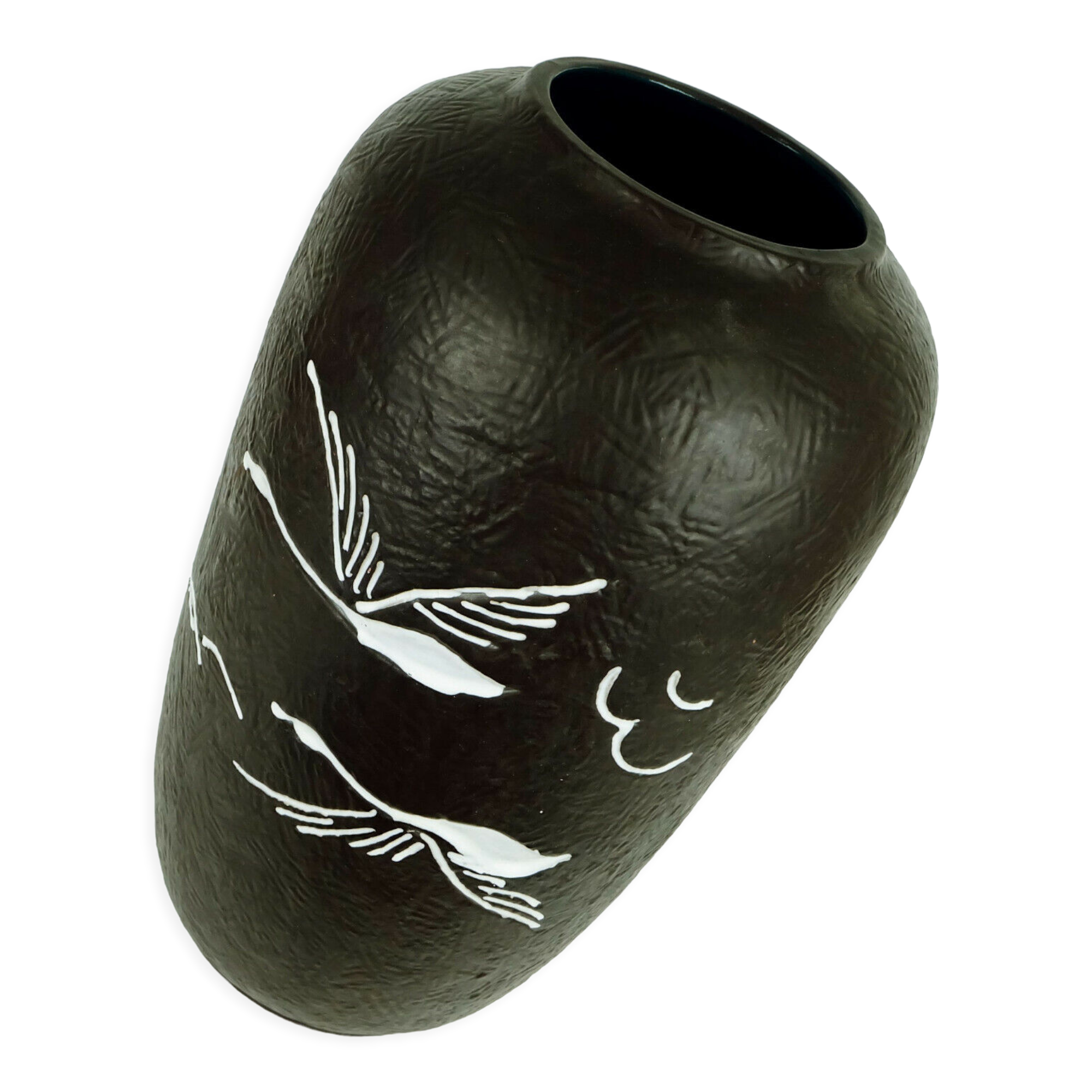 Carstens vase floorvase relief pattern and crane motif model 45-44