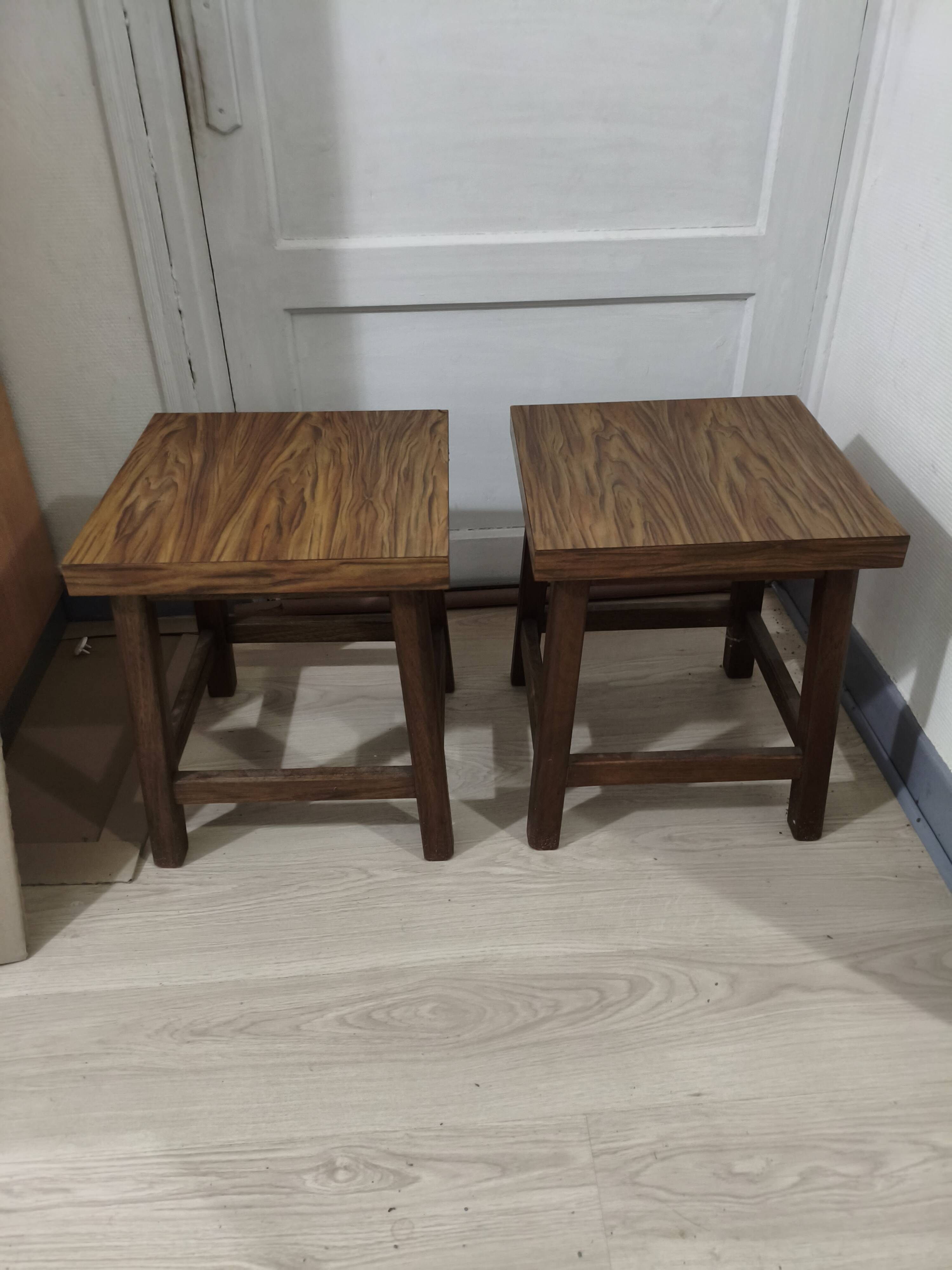 vintage wooden stools