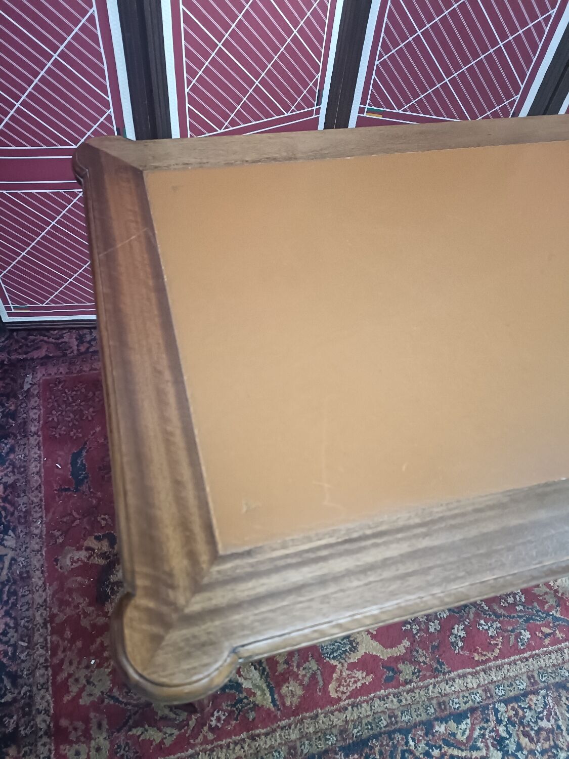 Louis XVI style desk, leather top, 3 drawers and writing tablets