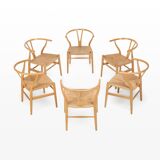 Set of 6 'CH24' wishbone dining chairs by Hans J Wegner for Carl Hansen, De