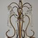 Vintage French 4 Arm Gilded Metal Cage Chandelier Beads Clear Murano Drops
