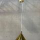 Vintage Glashütte Limburg pendant lamp – opaline and brass