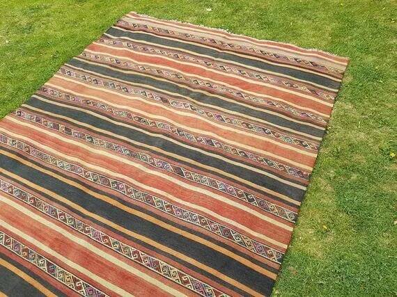 Vintage Turkish kilim handwoven 174x334 cm