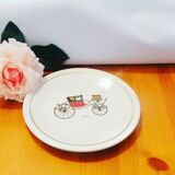 Old k&g luneville dessert plates, vintage car pattern