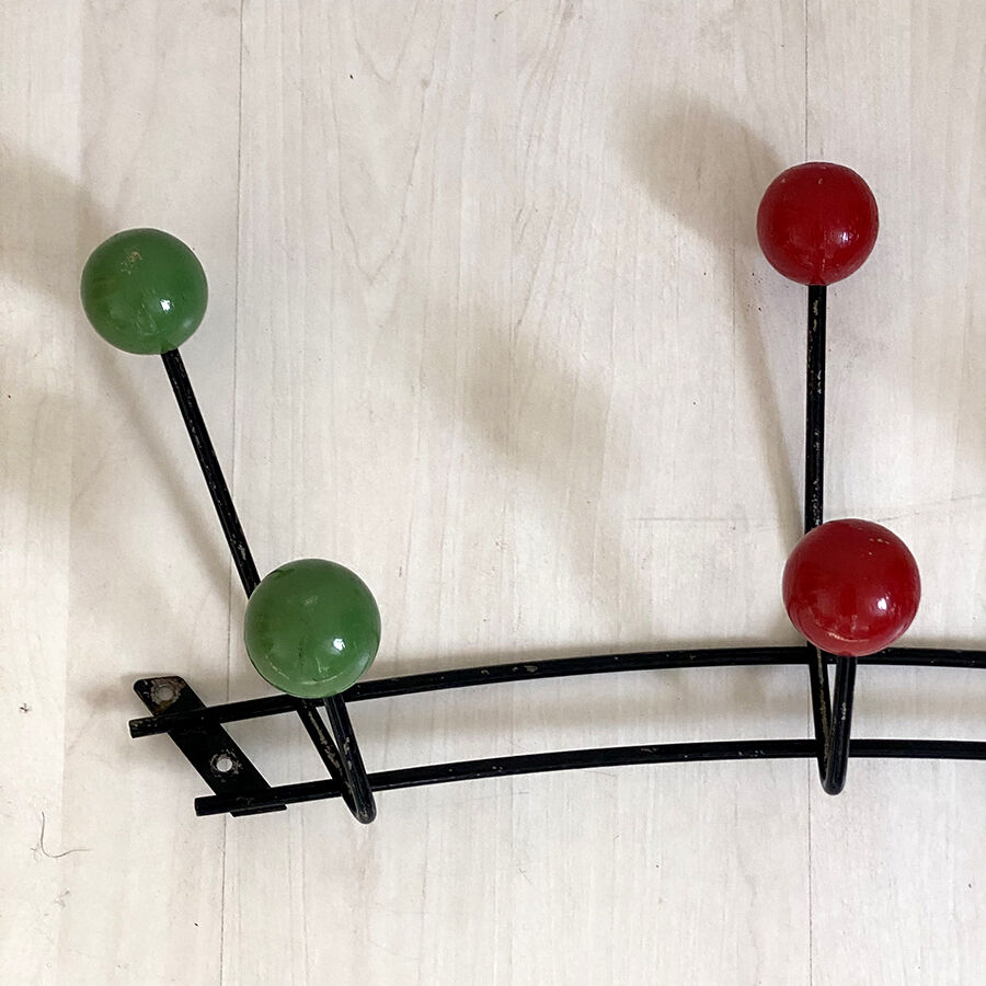 Vintage wall coat rack 60's