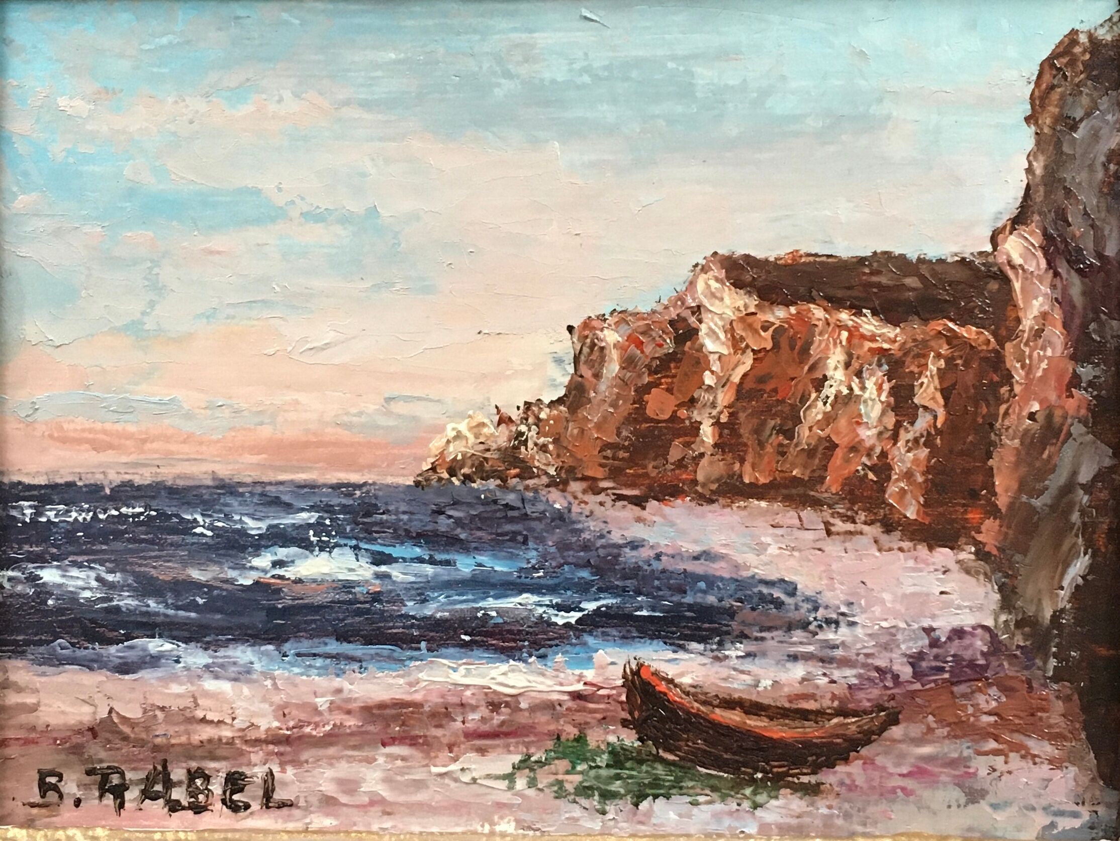 Sea and cliffs landscape painting
