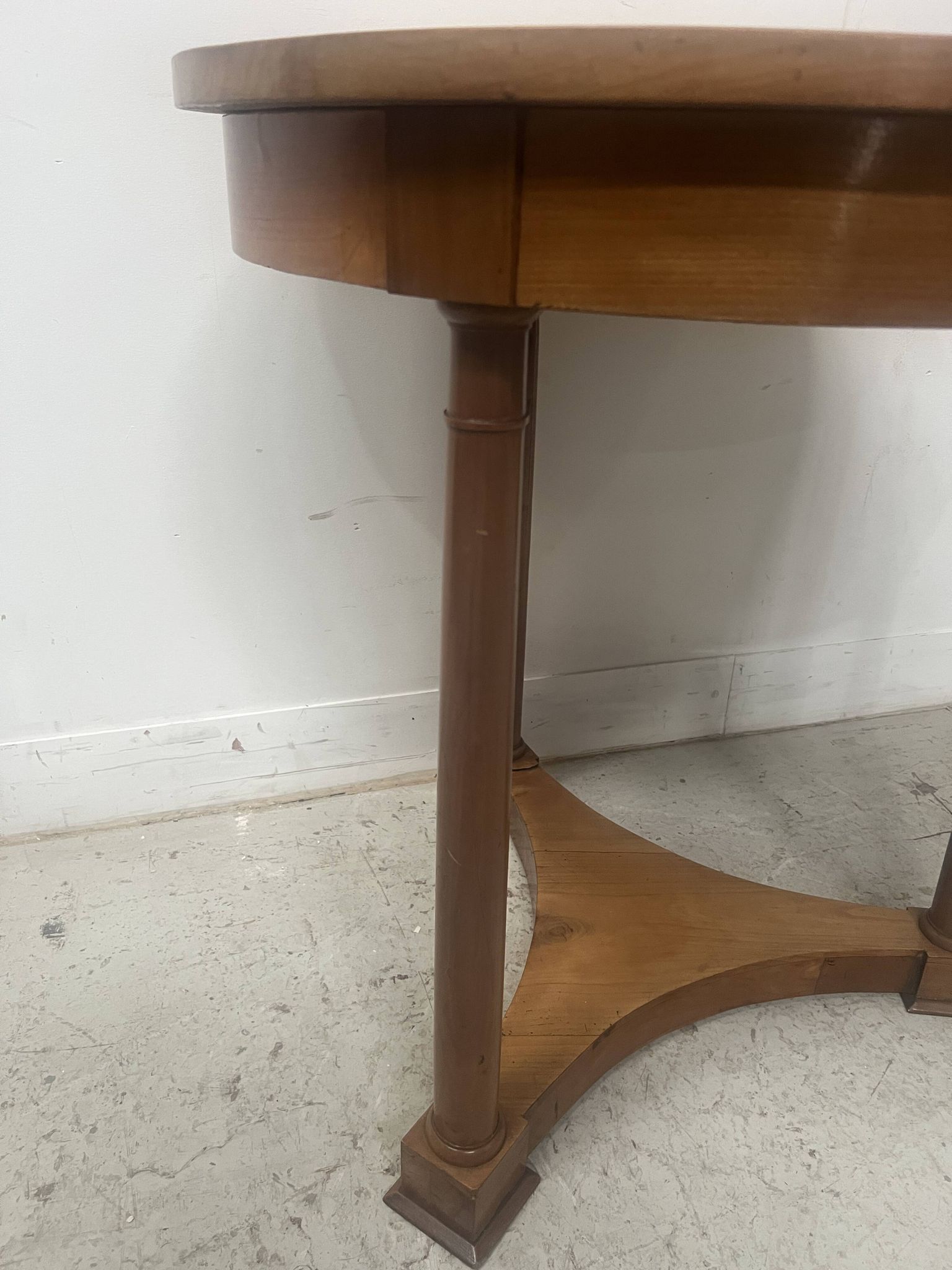 19th century round Empire-style cherrywood side table
