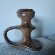 Vintage Modernist Candle Holder Signed Bastien Quimper.