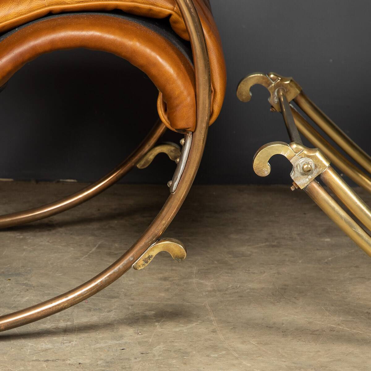 Mid 20thc british made pair of leather rocking chairs c.1950