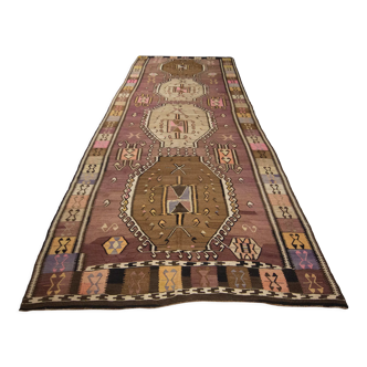 Turkish kilim rug, 448x147 cm
