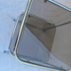Bedside table or shelf double smoked glass and stainless steel tubes