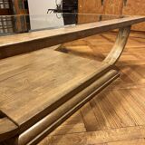 Table basse en bois et verre