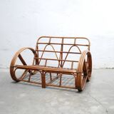 Vintage rattan pretzel sofa